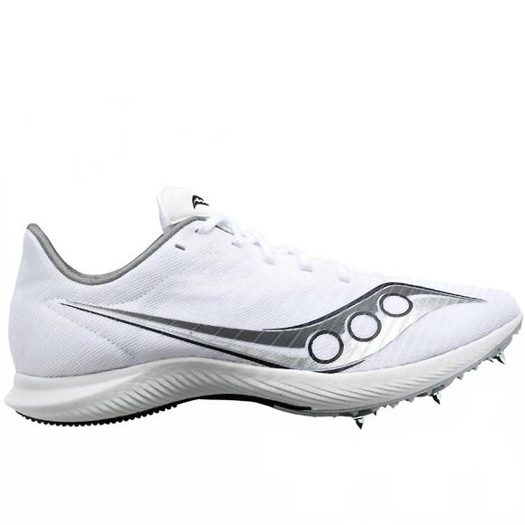 NEW SAUCONY men\'s velocity mp race shoe in 01 - white/silver